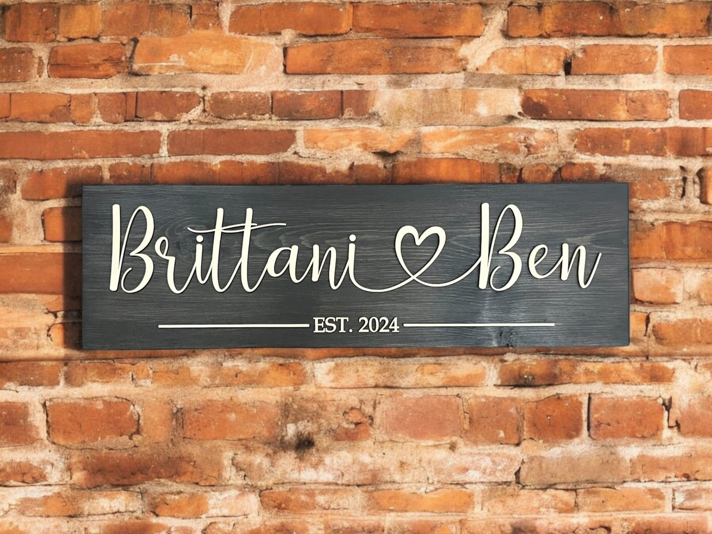 First Name Personalized Wood Sign | Wedding Established Sign | Housewarming Gift | Personalized Couple Name Sign