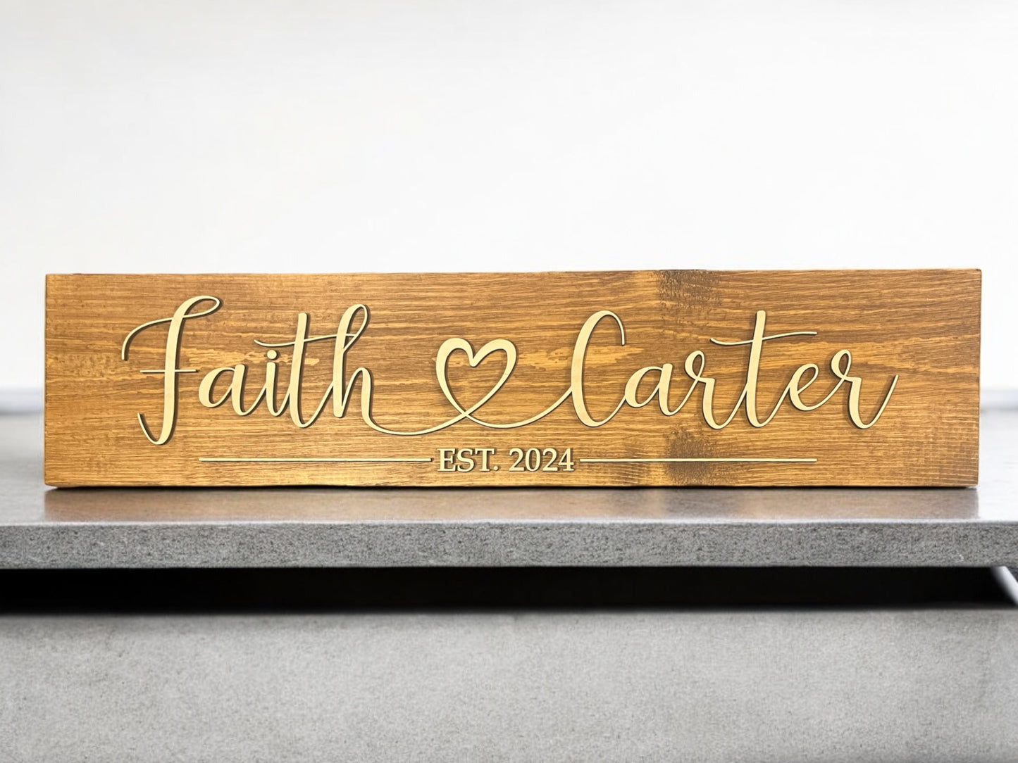 First Name Personalized Wood Sign | Wedding Established Sign | Housewarming Gift | Personalized Couple Name Sign