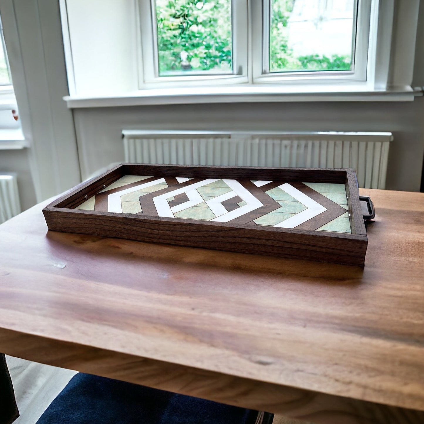 Mosaic Wood Decorative Serving Tray