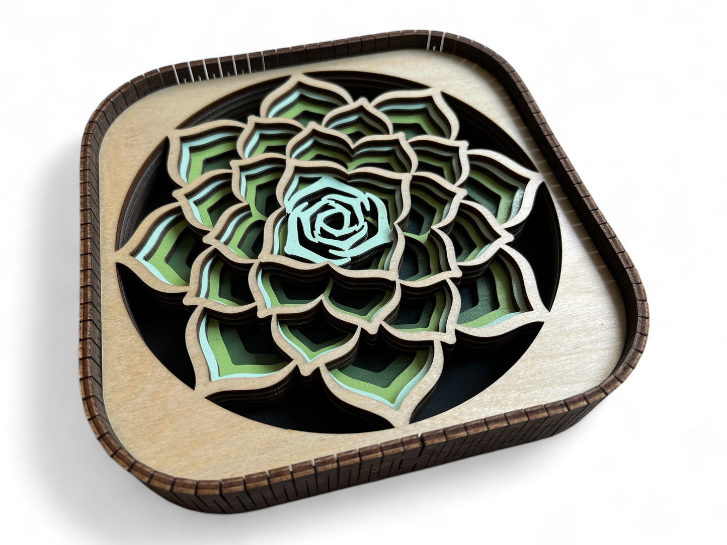 Succulent 3d Wood Shelf Sitter | Mantel or Tiered Tray Decor | Plant Shelf Decor | Shelf Display | 6"X6"