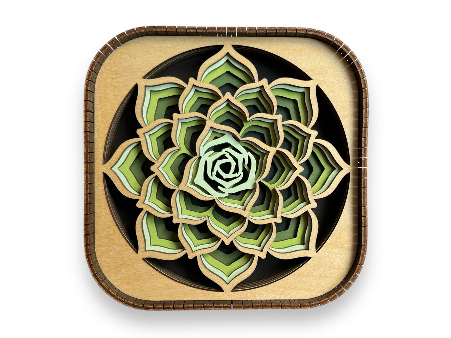 Succulent 3d Wood Shelf Sitter | Mantel or Tiered Tray Decor | Plant Shelf Decor | Shelf Display | 6"X6"