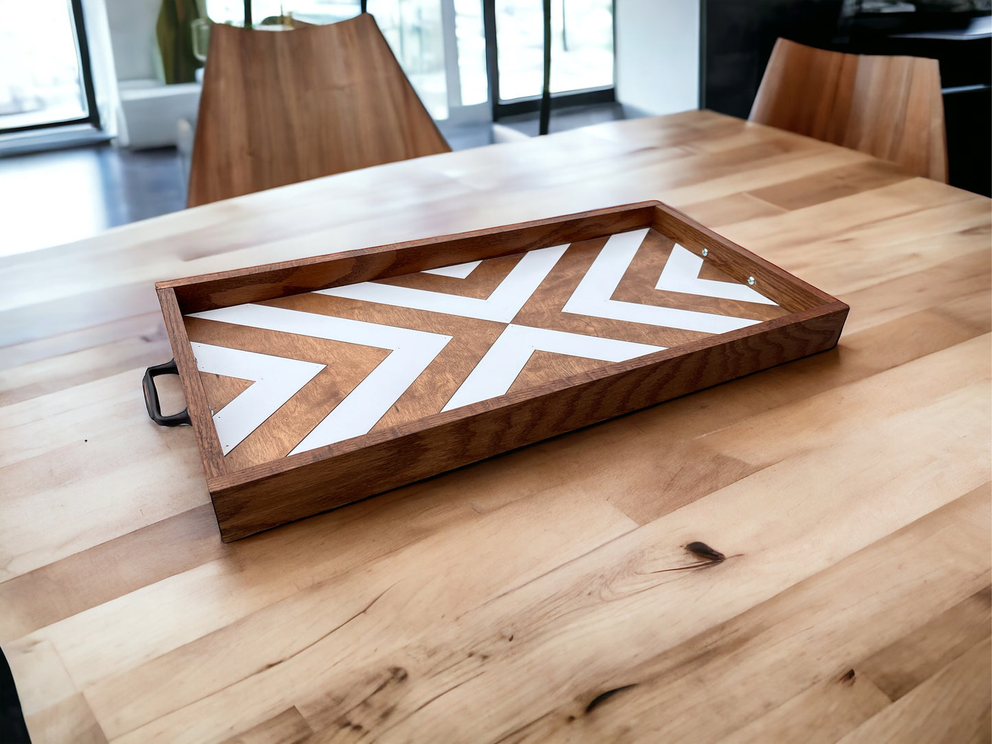 Mosaic Wood Decorative Serving Tray