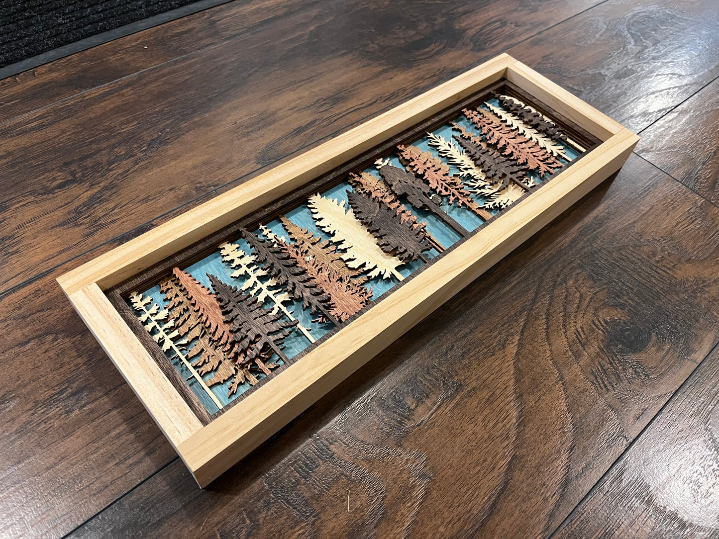 Layered Tree Wood Wall Art | 3D Forest Scene Shadow Box