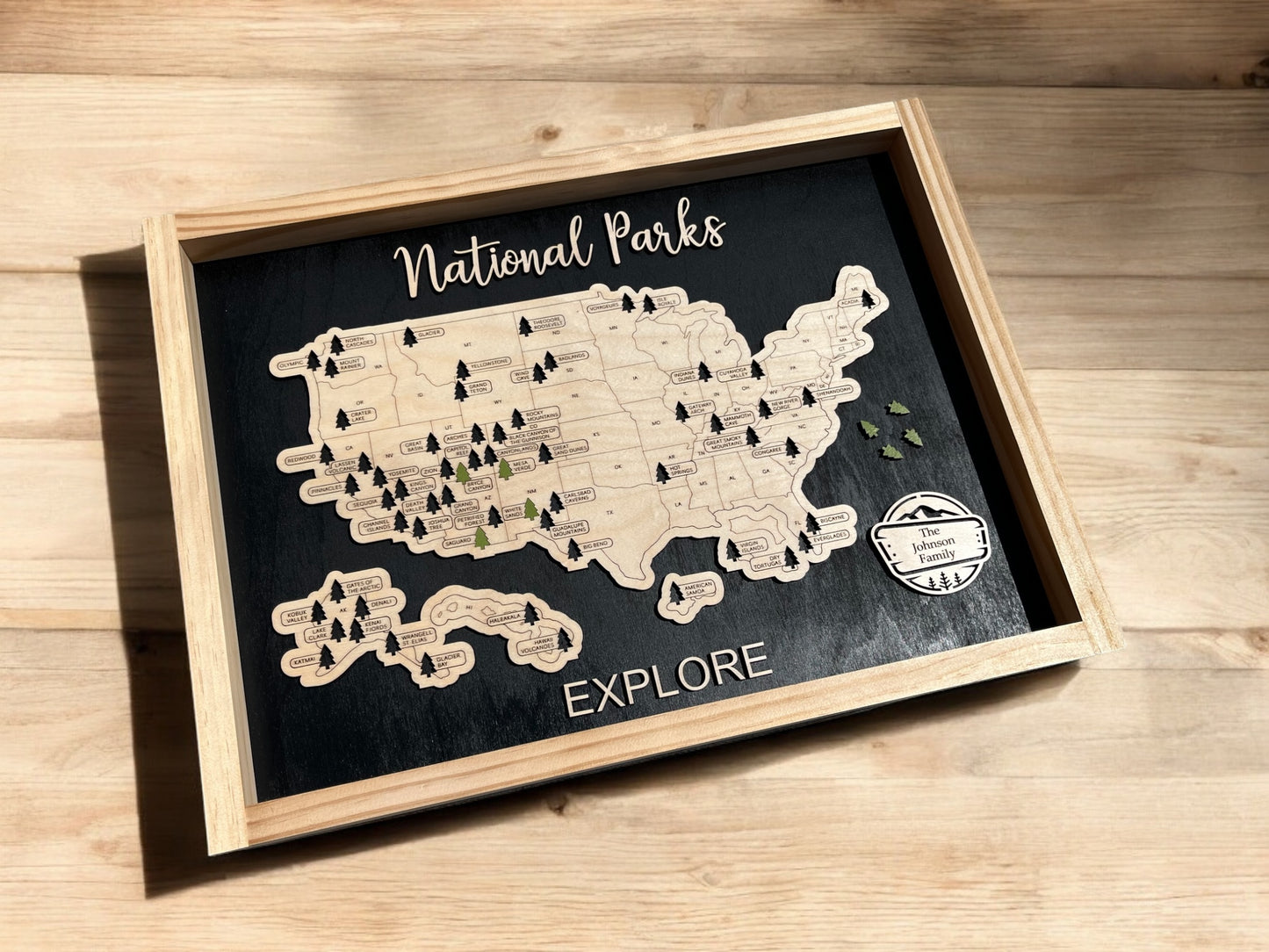 National Park Travel Map | Travel Tracker | Modern Home Wall Decor | You Pick Colors