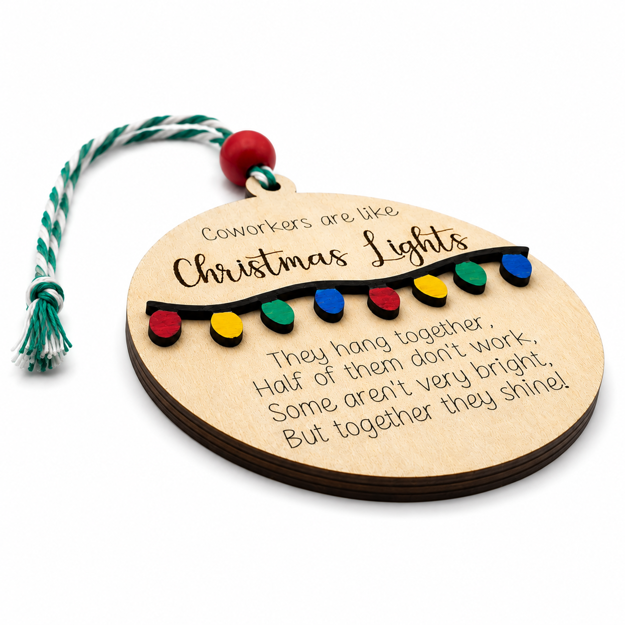 Funny Coworker Christmas Ornament | Wooden Secret Santa Gift | Office Christmas Gift | Employee Appreciation Ornament