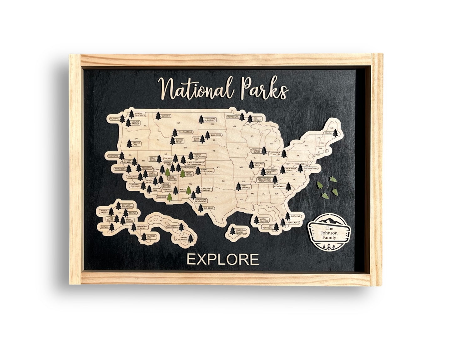 National Park Travel Map | Travel Tracker | Modern Home Wall Decor | You Pick Colors