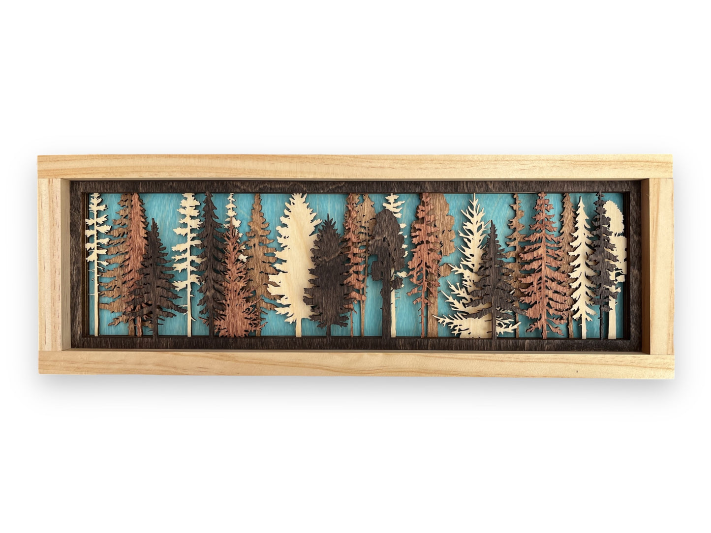 Layered Tree Wood Wall Art | 3D Forest Scene Shadow Box