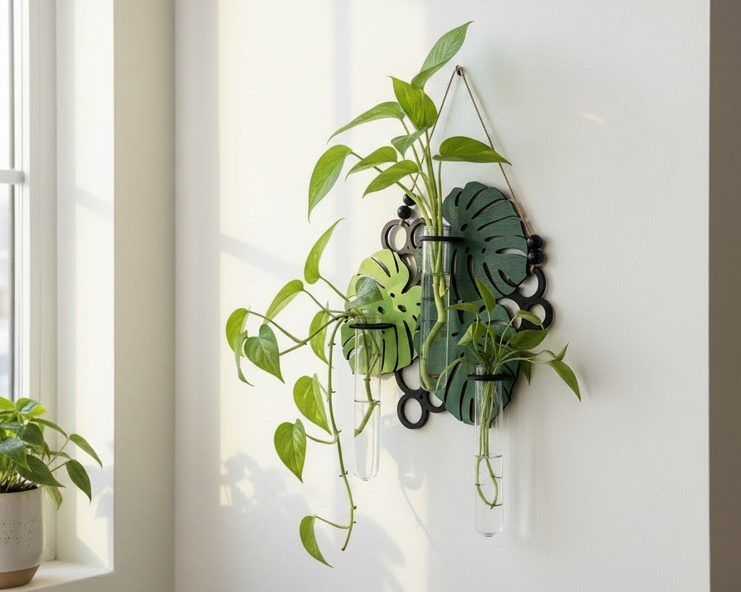 trailing pothos on wall Wall Hanging Plant Propagation Station