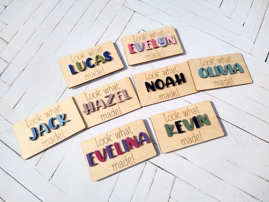 Personalized Child Artwork Magnet | Custom Kids Fridge Magnet | Look What I Made School Artwork Magnet | Christmas Stocking Stuffers