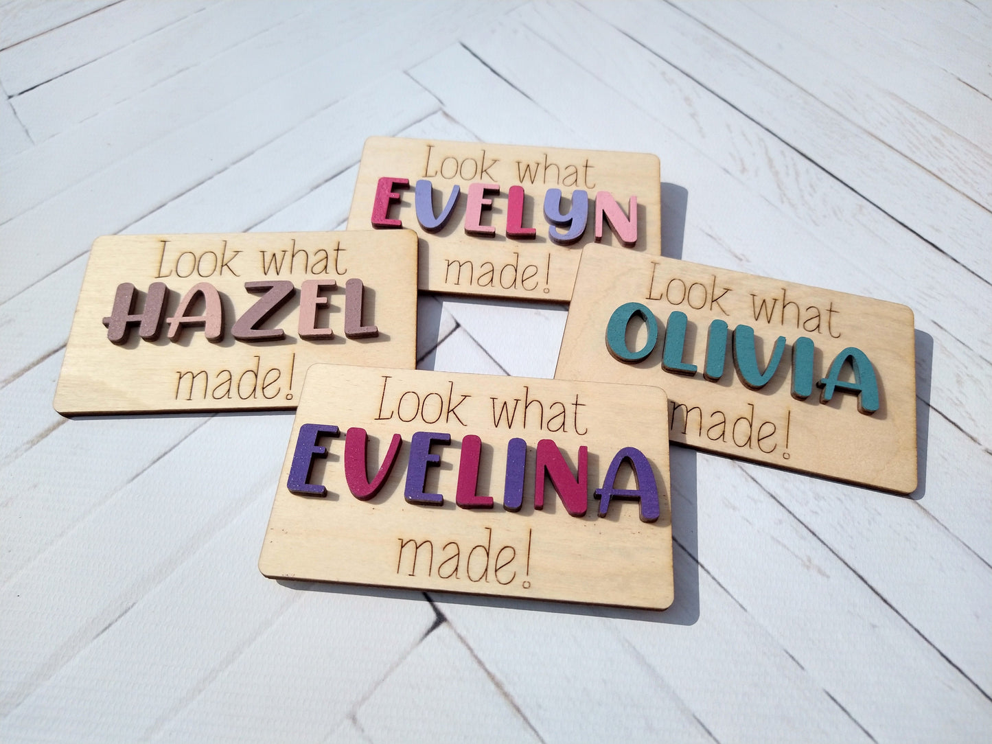 Personalized Child Artwork Magnet | Custom Kids Fridge Magnet | Look What I Made School Artwork Magnet | Christmas Stocking Stuffers