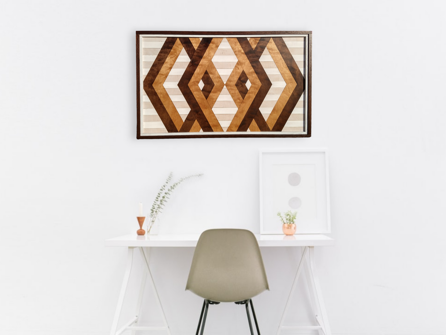 Modern Geometric Mosaic Wood Wall Art