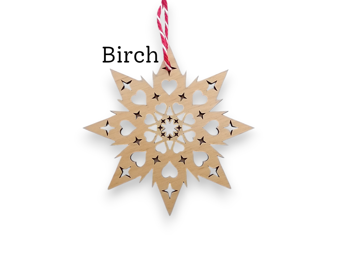 Scandinavian Swedish Star with Hearts Christmas Ornament