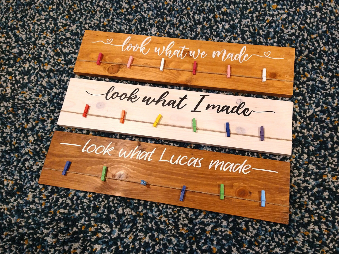 Look What I Made Children's Art Display Sign / Personalized Child Playroom Wall Decor / 24" or 32" / Look What We Made Kid's Artwork Board