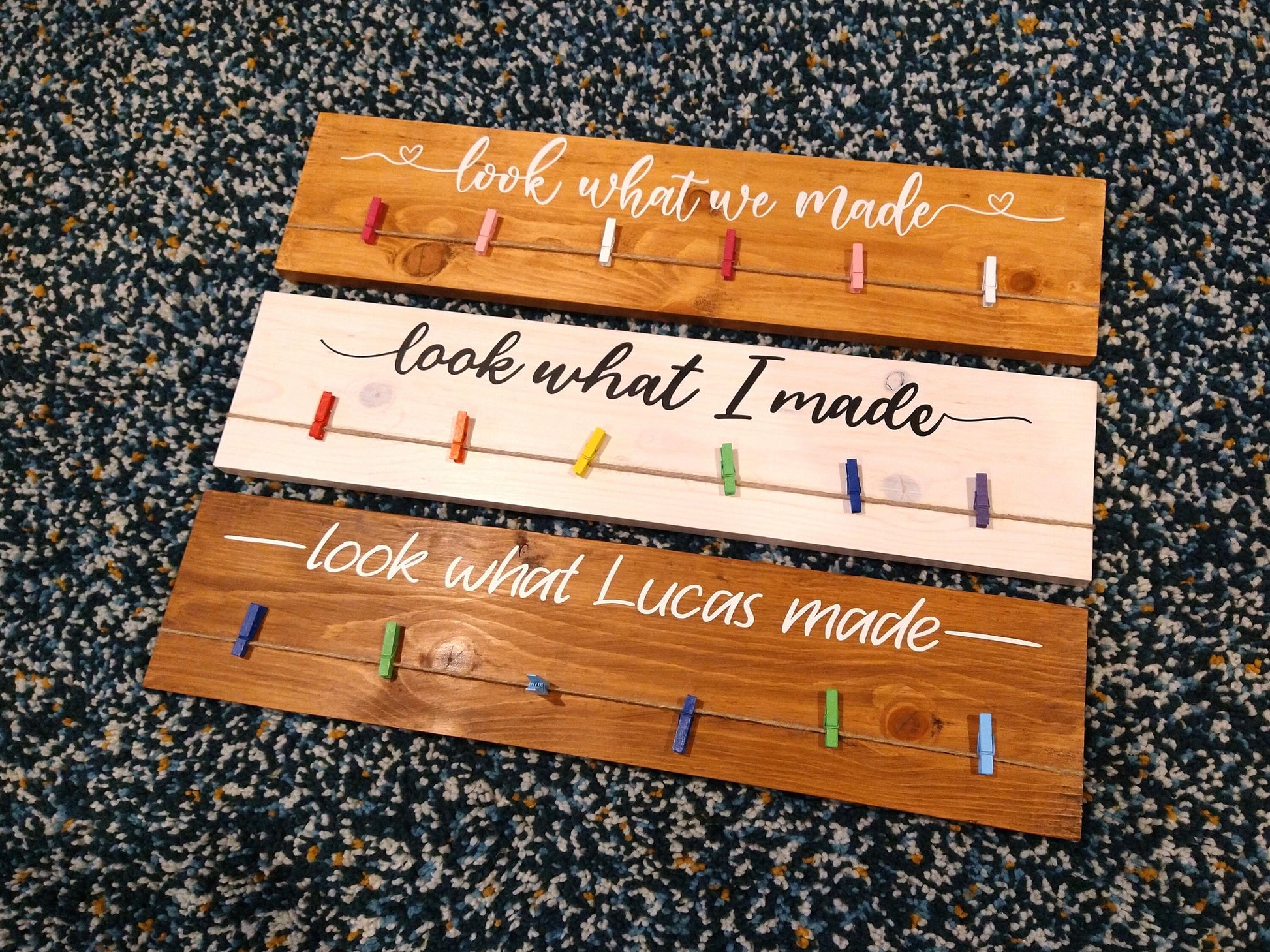 Look What I Made Children's Art Display Sign / Personalized Child Playroom Wall Decor / 24" or 32" / Look What We Made Kid's Artwork Board