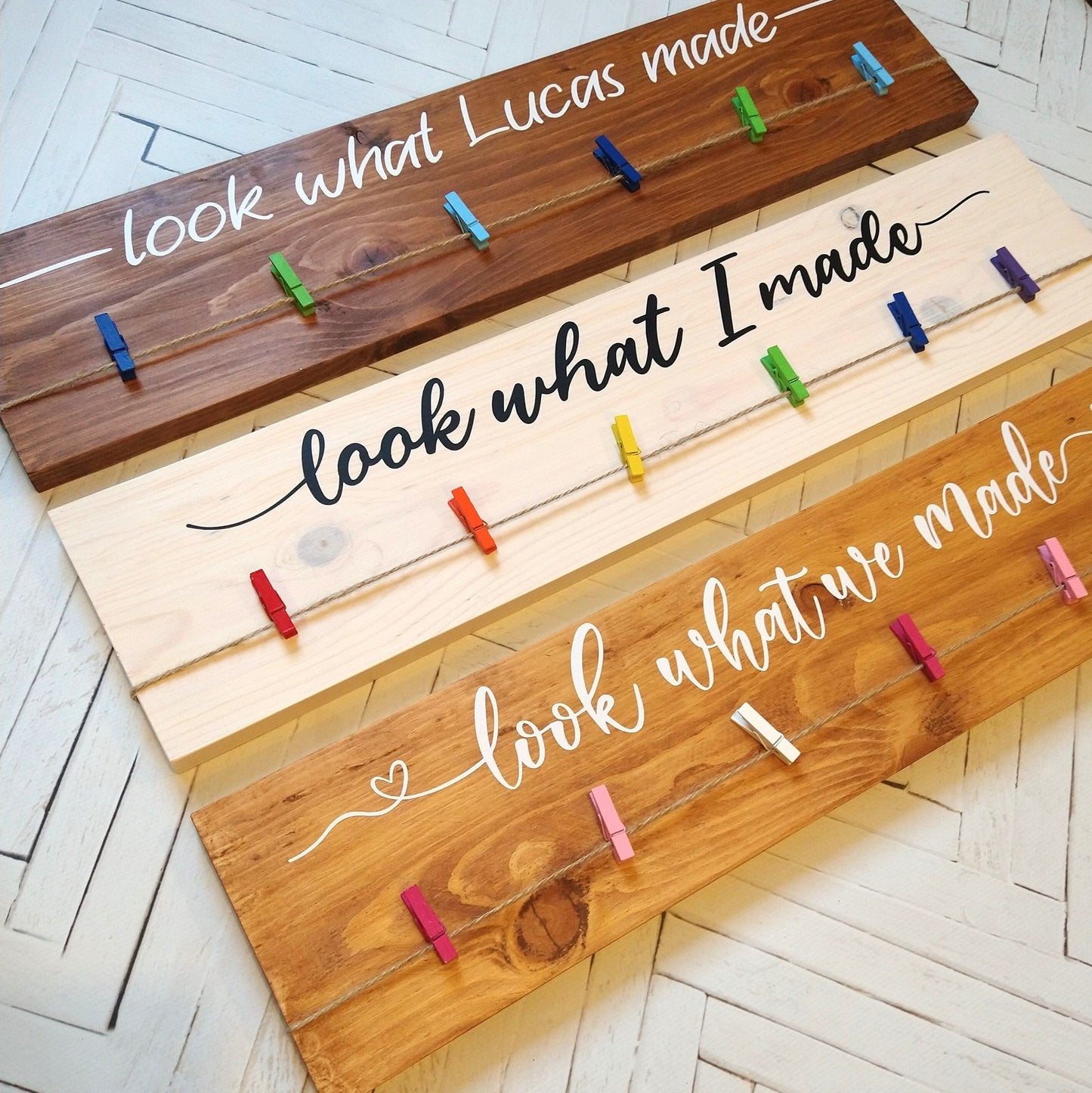 Look What I Made Children's Art Display Sign / Personalized Child Playroom Wall Decor / 24" or 32" / Look What We Made Kid's Artwork Board