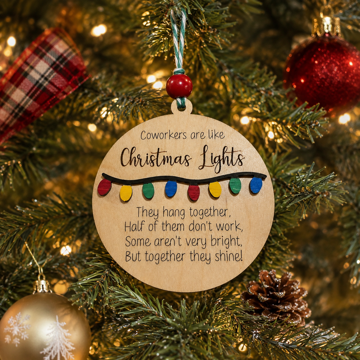 Funny Coworker Christmas Ornament | Wooden Secret Santa Gift | Office Christmas Gift | Employee Appreciation Ornament