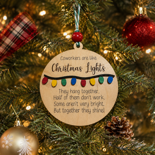 Funny Coworker Christmas Ornament | Wooden Secret Santa Gift | Office Christmas Gift | Employee Appreciation Ornament