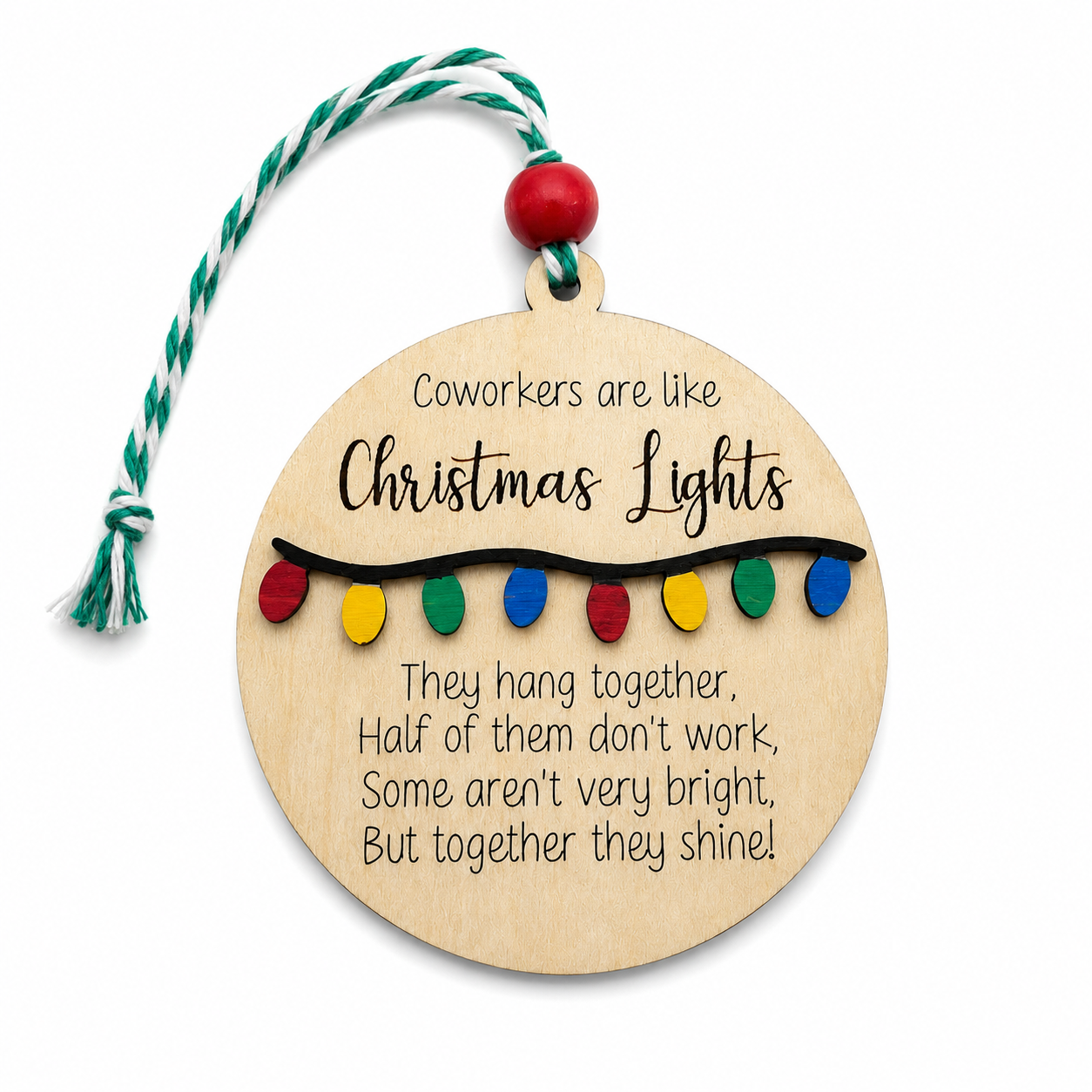 Funny Coworker Christmas Ornament | Wooden Secret Santa Gift | Office Christmas Gift | Employee Appreciation Ornament