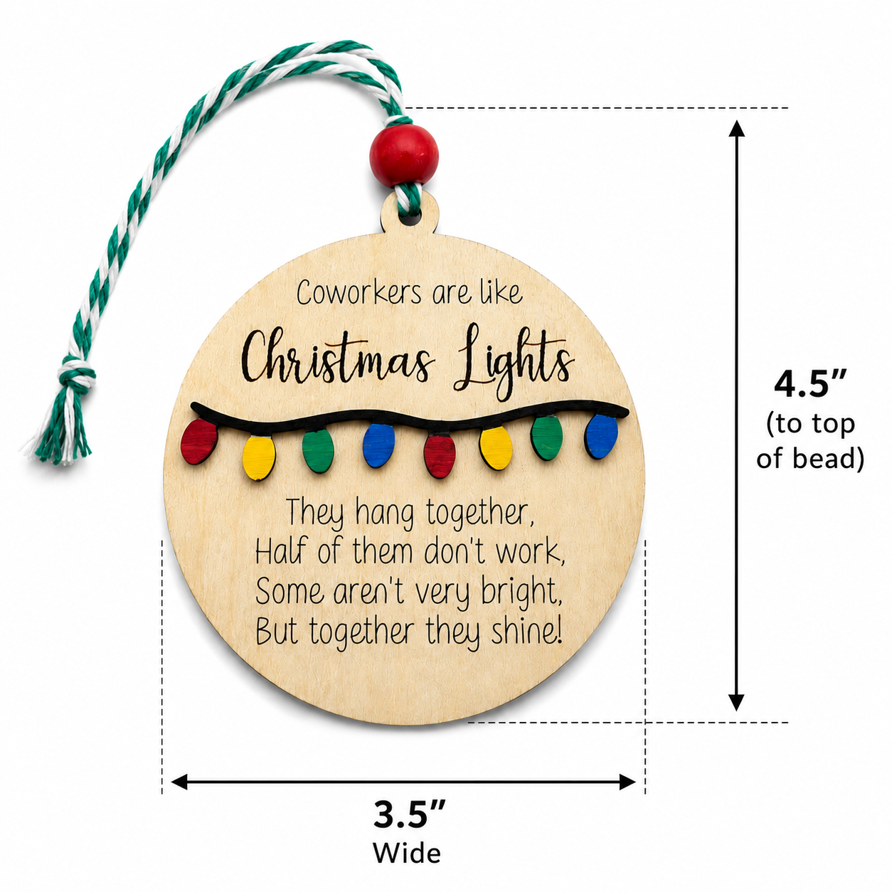 Funny Coworker Christmas Ornament | Wooden Secret Santa Gift | Office Christmas Gift | Employee Appreciation Ornament