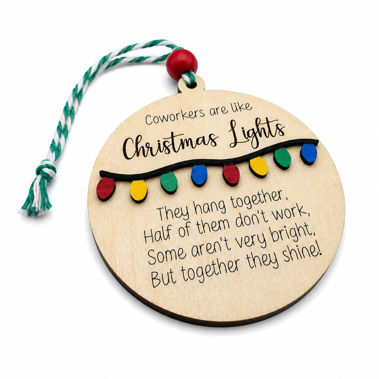 Funny Coworker Christmas Ornament | Wooden Secret Santa Gift | Office Christmas Gift | Employee Appreciation Ornament