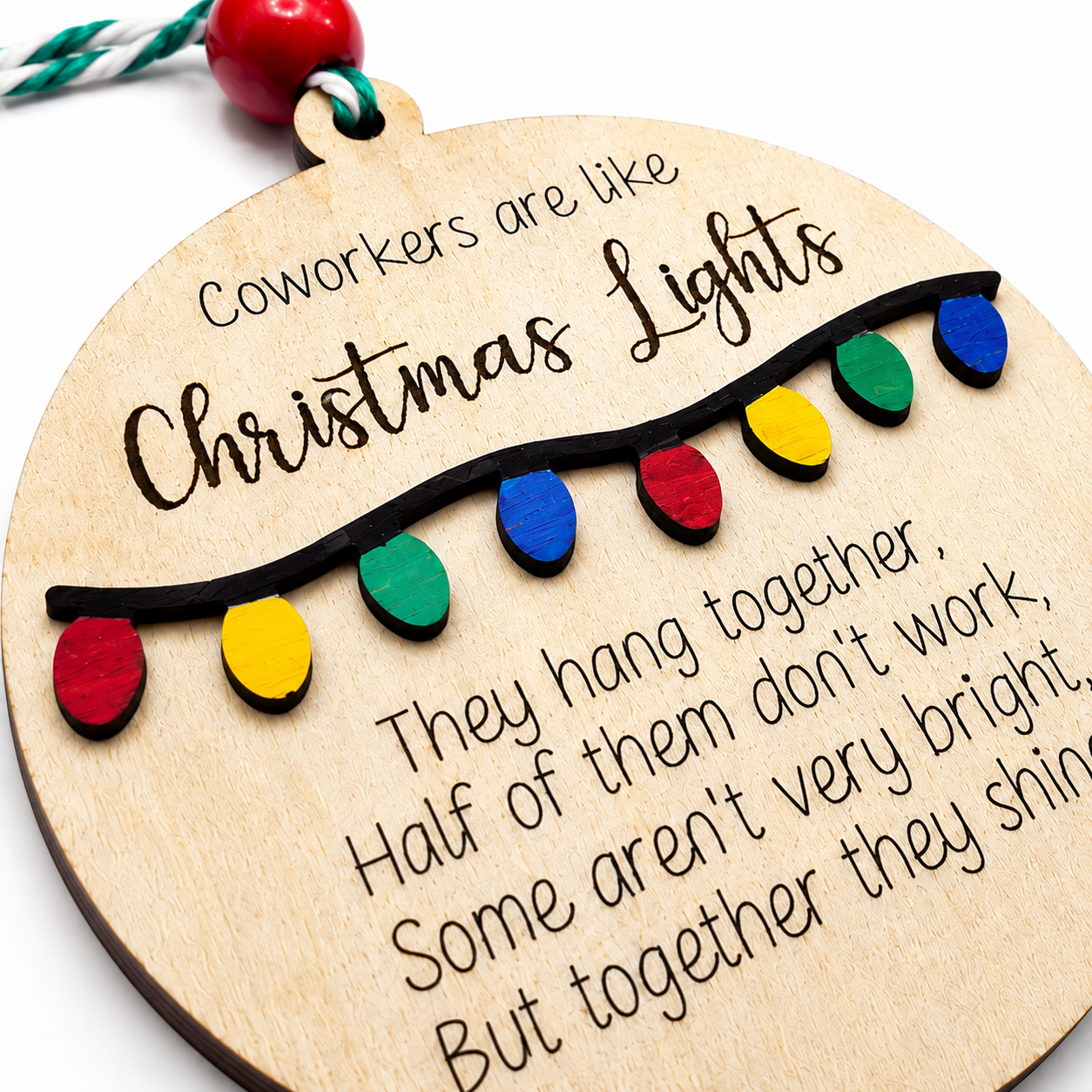 Funny Coworker Christmas Ornament | Wooden Secret Santa Gift | Office Christmas Gift | Employee Appreciation Ornament