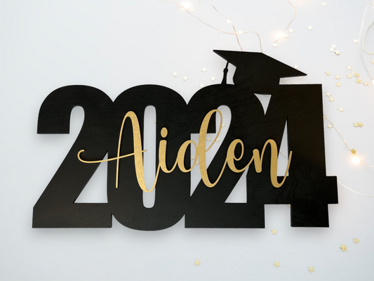 Custom Graduation Decor Name Sign | Grad Party Backdrop | Senior Photo Prop | Personalized Wood Sign