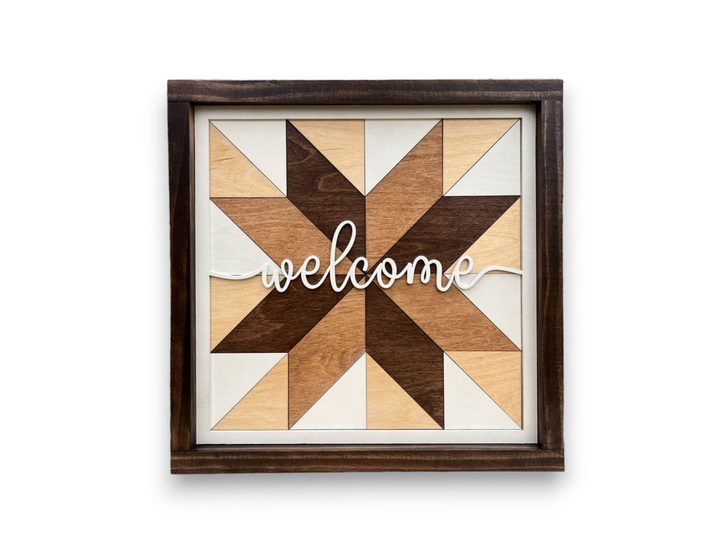 Wooden Barn Quilt Welcome Sign | Farmhouse Entryway Decor