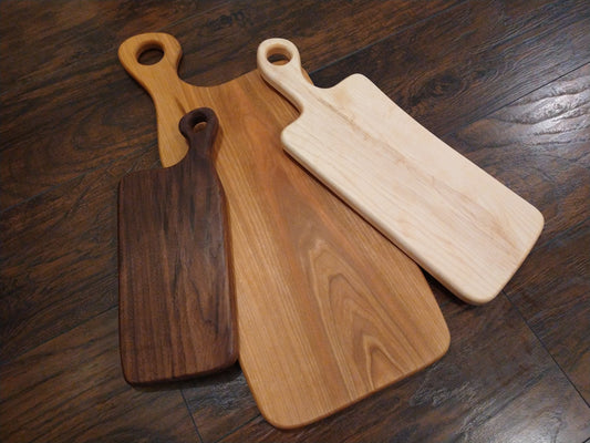 Charcuterie Board Set of 3 Walnut, Maple, & Cherry | Wood Cutting Board | Wood Serving Board