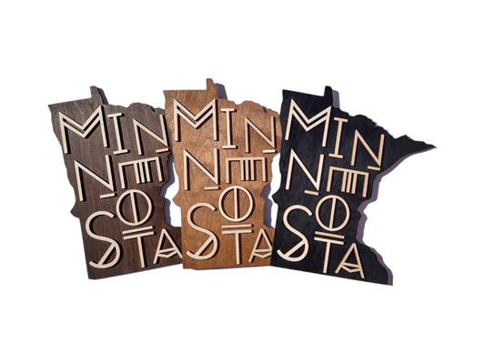 Modern Minnesota State Wood Wall Sign Decor