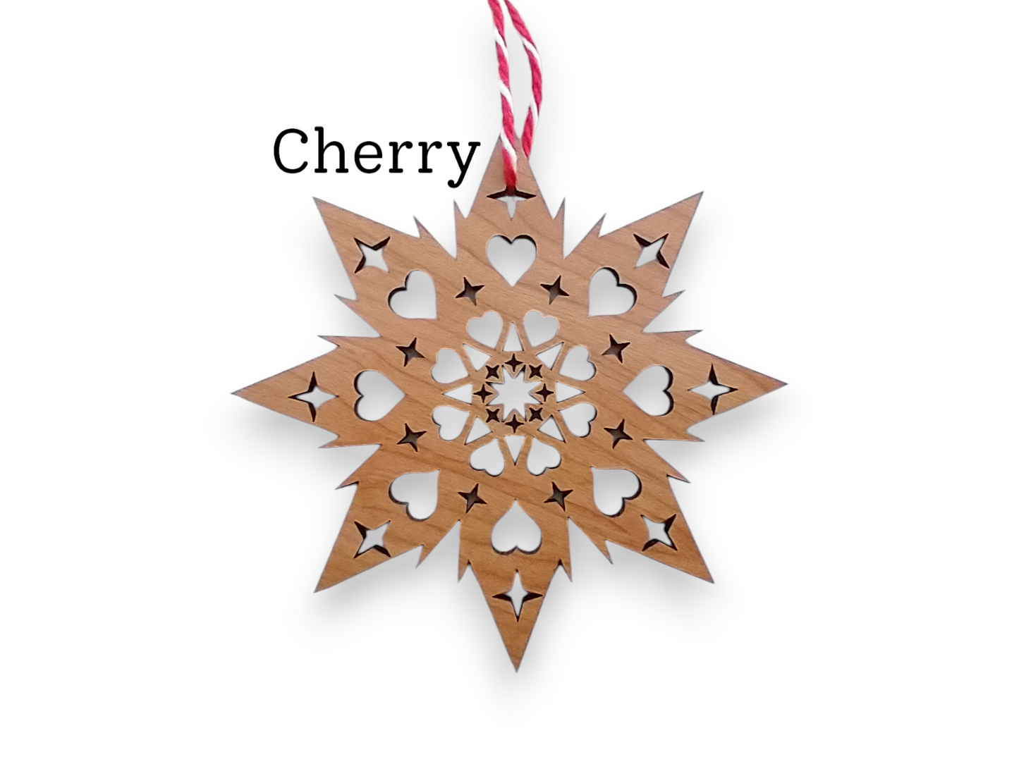 Scandinavian Swedish Star with Hearts Christmas Ornament