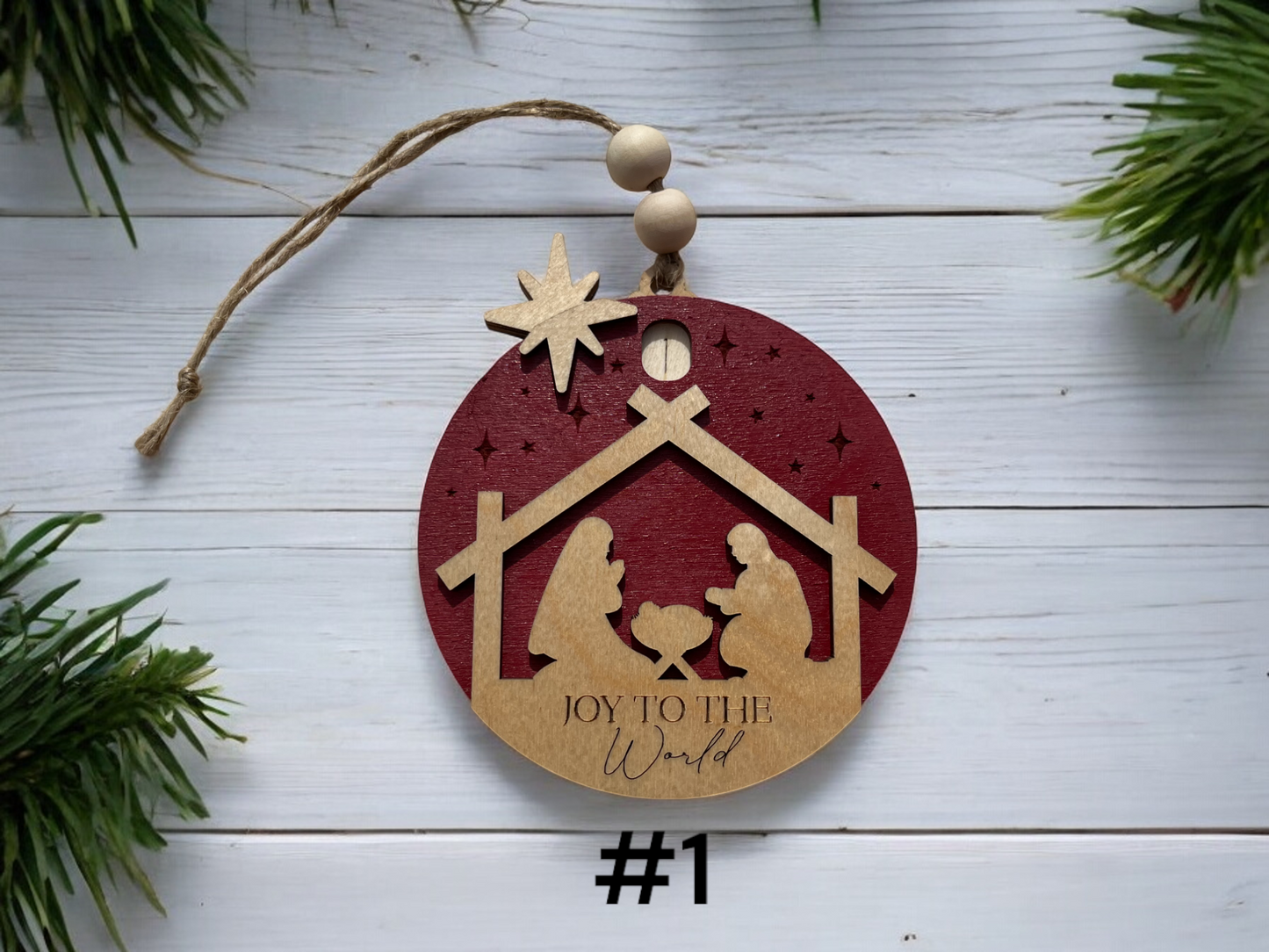 Nativity Scene Advent Count Down to Christmas Sliding Ornament | Days Until Christmas | Wood Christmas Tree Ornament