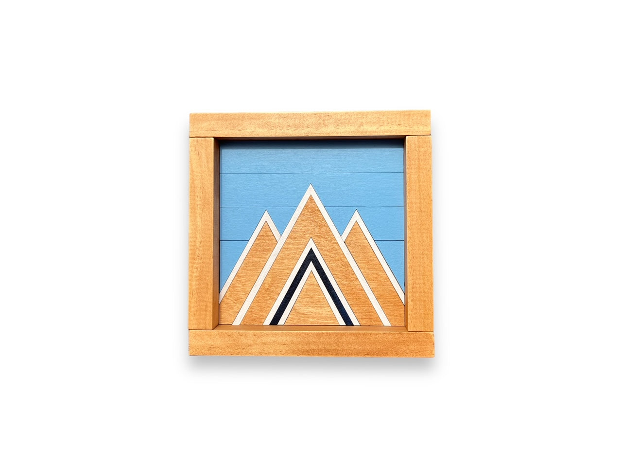 Modern Mountain Mini Wall or Shelf Art | 7.25" x 7.25" | Mosaic Wall Decor