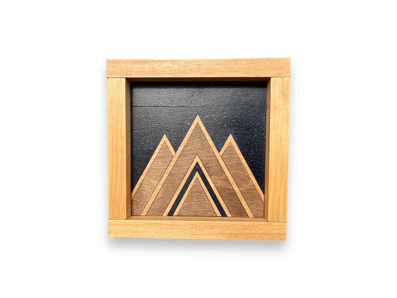 Modern Mountain Mini Wall or Shelf Art | 7.25" x 7.25" | Mosaic Wall Decor