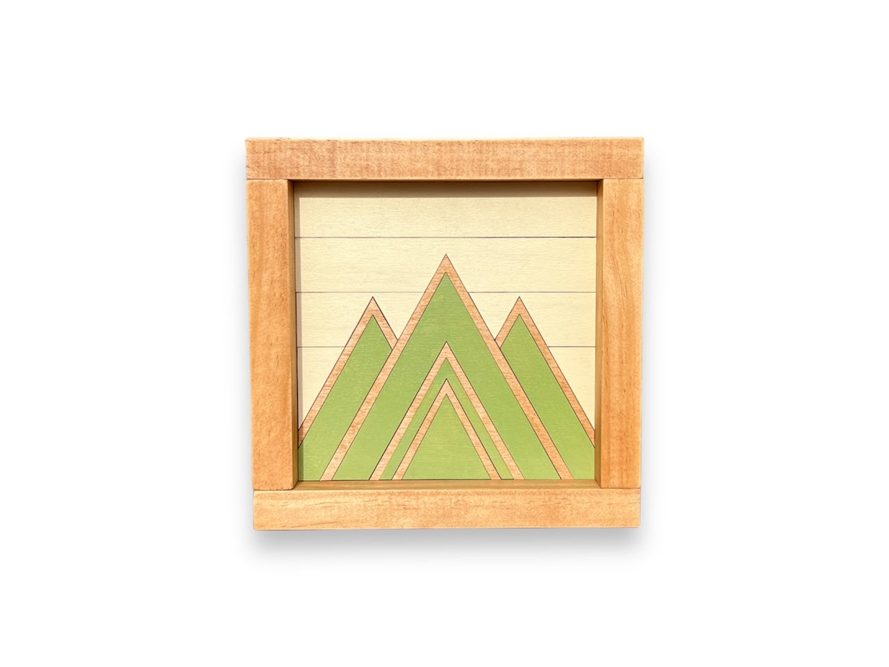 Modern Mountain Mini Wall or Shelf Art | 7.25" x 7.25" | Mosaic Wall Decor