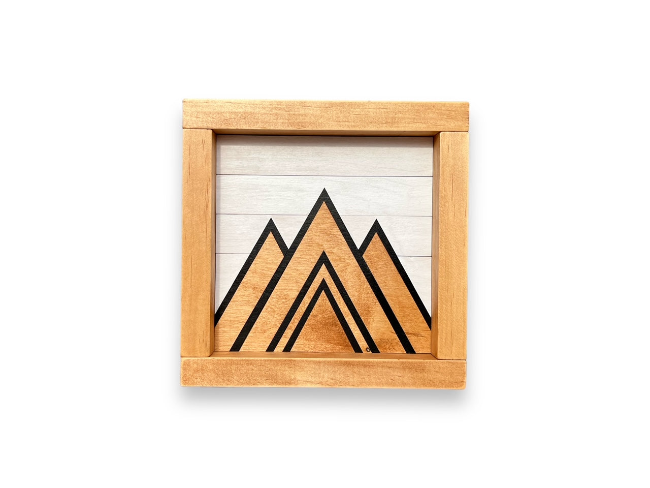 Modern Mountain Mini Wall or Shelf Art | 7.25" x 7.25" | Mosaic Wall Decor