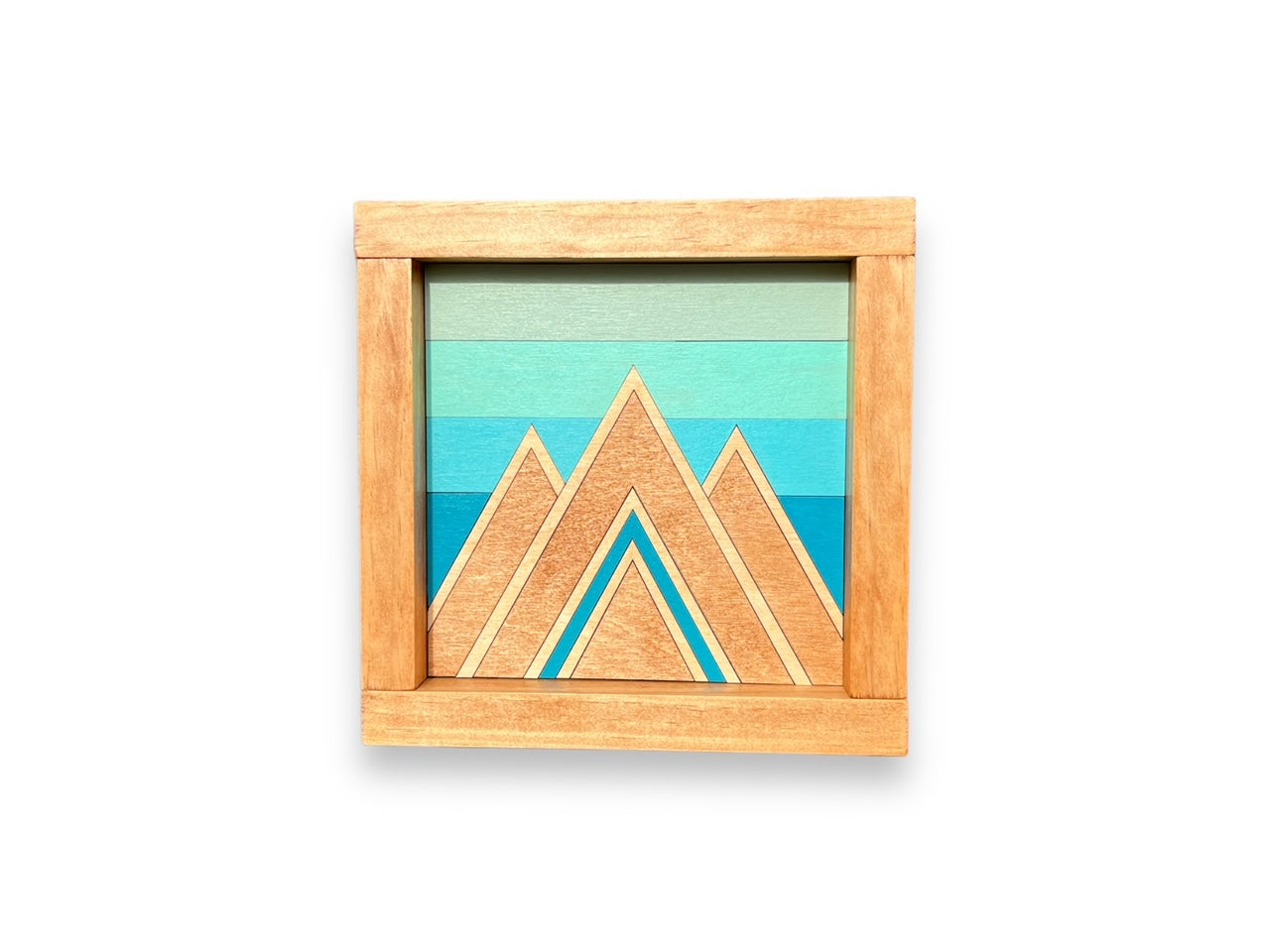 Modern Mountain Mini Wall or Shelf Art | 7.25" x 7.25" | Mosaic Wall Decor